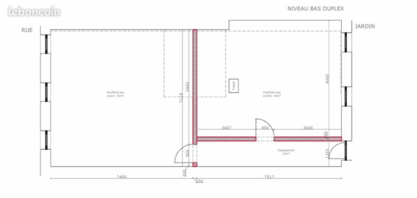 Bâtiment 1 pièce 200 m²