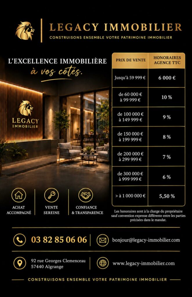 Honoraires Legacy Immobilier